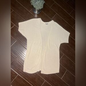 J.Jill dark khaki silk blend knit open sweater sz medium